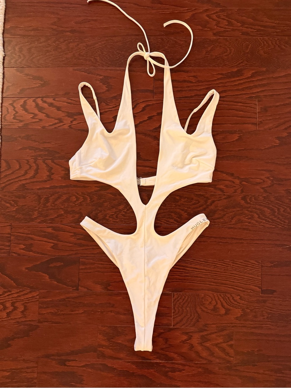 Mugler White Cutout One-Piece Swimsuit